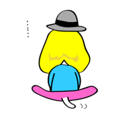 Blond dog named clara sticker #1214458