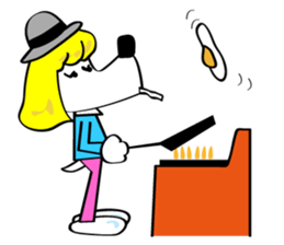 Blond dog named clara sticker #1214465