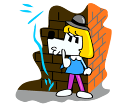 Blond dog named clara sticker #1214470