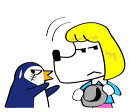 Blond dog named clara sticker #1214479