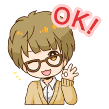 The boy wearing glasses sticker #1215985