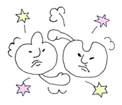 cute rounded eye twins sticker #1216493