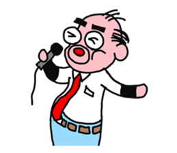 Shiny bald head boss looks like octopus sticker #1221121