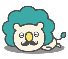 Mustache Lion sticker #1225216