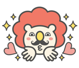 Mustache Lion sticker #1225217