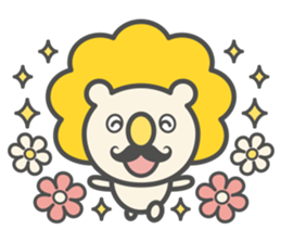 Mustache Lion sticker #1225224