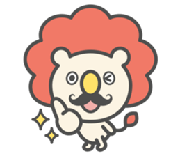 Mustache Lion sticker #1225233
