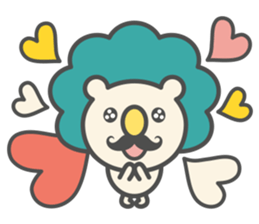 Mustache Lion sticker #1225234