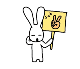 Loose white rabbit sticker #1226780
