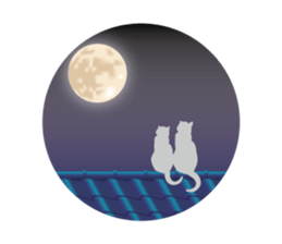 Cats of the Edo era. sticker #1227956