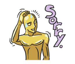 AsB - Goldy (the golden man) sticker #1229206