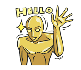 AsB - Goldy (the golden man) sticker #1229207