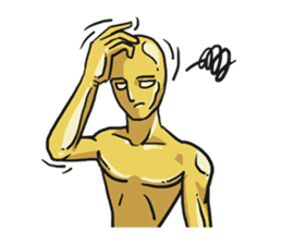 AsB - Goldy (the golden man) sticker #1229219