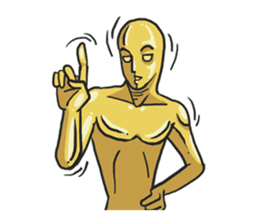 AsB - Goldy (the golden man) sticker #1229223