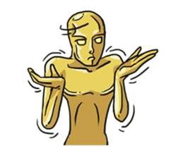 AsB - Goldy (the golden man) sticker #1229224