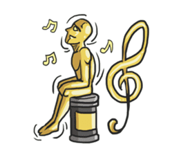 AsB - Goldy (the golden man) sticker #1229238