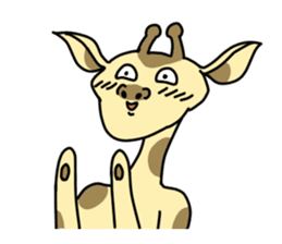 Exaggerated giraffe sticker #1229962