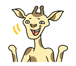 Exaggerated giraffe sticker #1229964