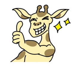 Exaggerated giraffe sticker #1229975