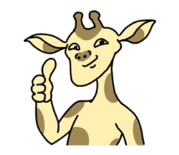 Exaggerated giraffe sticker #1229977