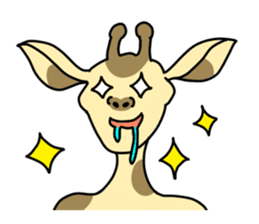 Exaggerated giraffe sticker #1229978