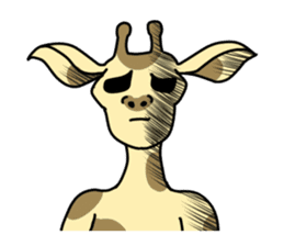 Exaggerated giraffe sticker #1229996