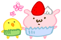 Cupcake rabbit sticker #1231482