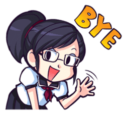 Titari Ridory Glasses Girl with ponytail sticker #1231603