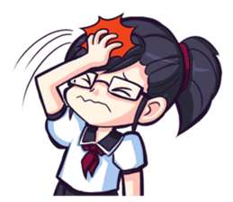 Titari Ridory Glasses Girl with ponytail sticker #1231605