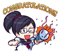 Titari Ridory Glasses Girl with ponytail sticker #1231606