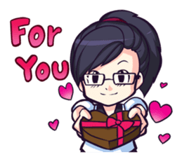 Titari Ridory Glasses Girl with ponytail sticker #1231607