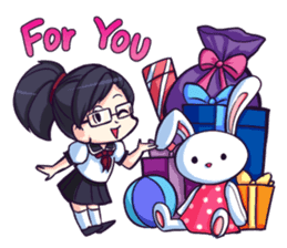Titari Ridory Glasses Girl with ponytail sticker #1231608