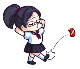 Titari Ridory Glasses Girl with ponytail sticker #1231609