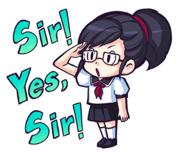 Titari Ridory Glasses Girl with ponytail sticker #1231611
