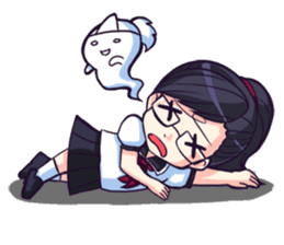 Titari Ridory Glasses Girl with ponytail sticker #1231612