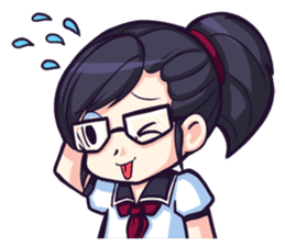 Titari Ridory Glasses Girl with ponytail sticker #1231613