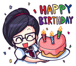 Titari Ridory Glasses Girl with ponytail sticker #1231614