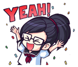 Titari Ridory Glasses Girl with ponytail sticker #1231615