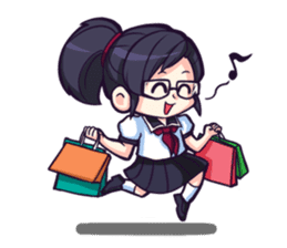Titari Ridory Glasses Girl with ponytail sticker #1231616
