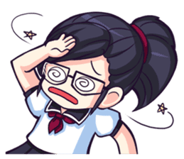 Titari Ridory Glasses Girl with ponytail sticker #1231617