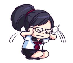 Titari Ridory Glasses Girl with ponytail sticker #1231618