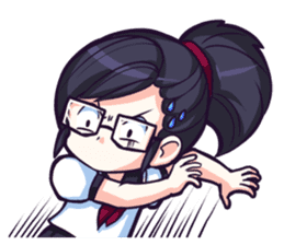 Titari Ridory Glasses Girl with ponytail sticker #1231619