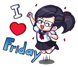 Titari Ridory Glasses Girl with ponytail sticker #1231621