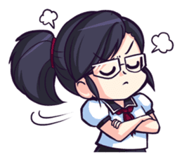 Titari Ridory Glasses Girl with ponytail sticker #1231622