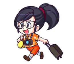 Titari Ridory Glasses Girl with ponytail sticker #1231624