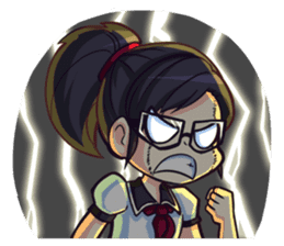 Titari Ridory Glasses Girl with ponytail sticker #1231626