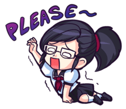Titari Ridory Glasses Girl with ponytail sticker #1231627