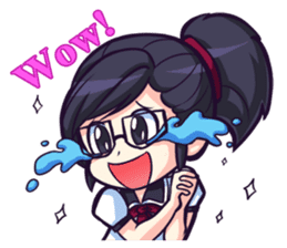 Titari Ridory Glasses Girl with ponytail sticker #1231628