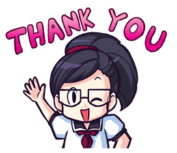 Titari Ridory Glasses Girl with ponytail sticker #1231630