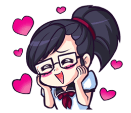 Titari Ridory Glasses Girl with ponytail sticker #1231631